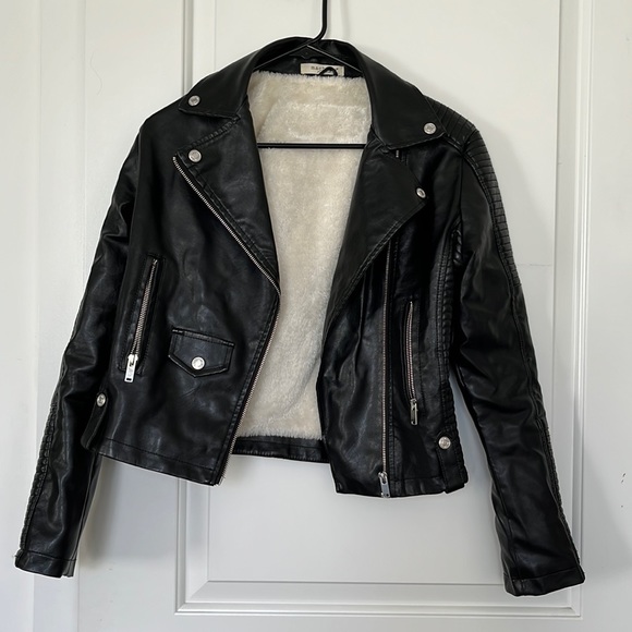 Machine Faux Leather Jacket - Picture 1 of 2
